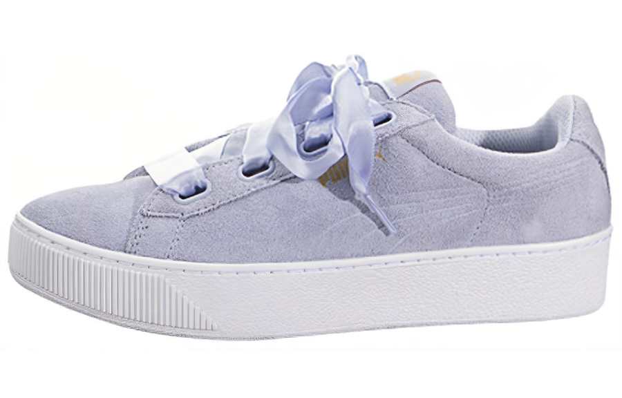 PUMA Platform Ribbon Low top Skateboard Shoes Women's Light Purple