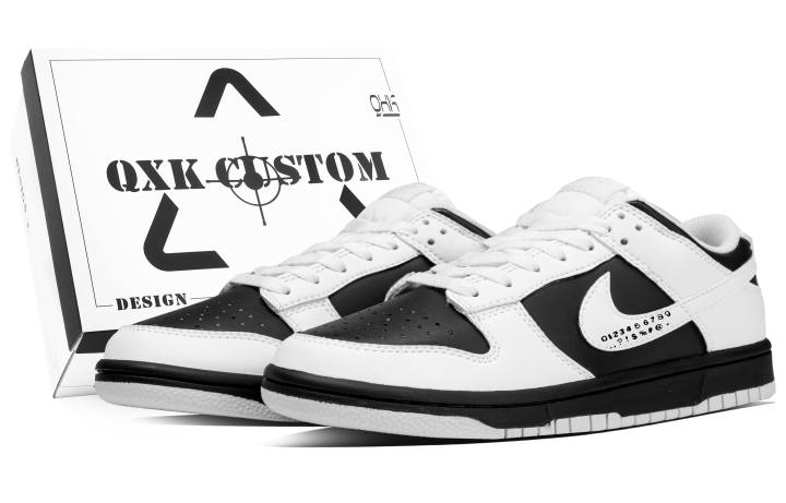 Nike Nike Dunk Reverse Box Abrasion Resistant Abrasion Resistant Low top Skateboard Shoes Unisex Black White