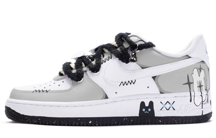 Nike Nike Air Force 1 Skateboard Shoes Men's White Gray Black