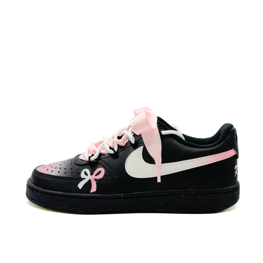 Nike Nike Court Vision Low Abrasion Resistant Low top Skateboard Shoes Women's Black Pink