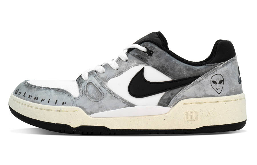 Nike Nike Full Force DEER Alien Leather Abrasion Resistant Low top Skateboard Shoes Men's Black White Gray
