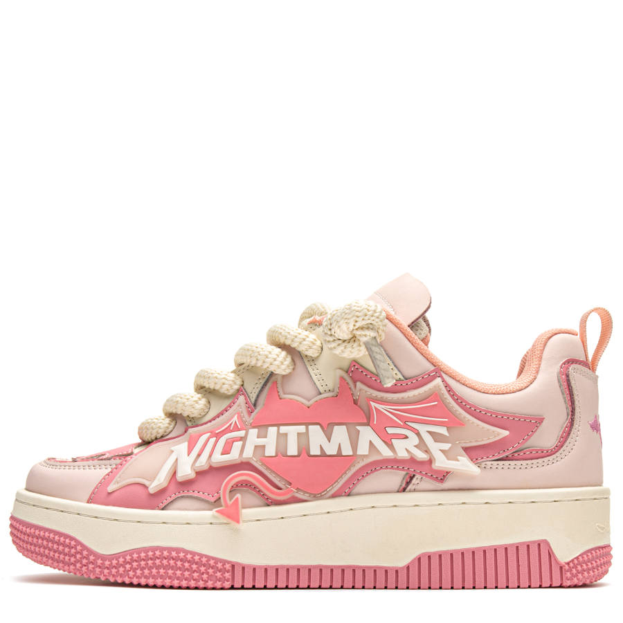 Youthloser Demon Sweetheart Collection Low top Skateboard Shoes Unisex Beige Pink
