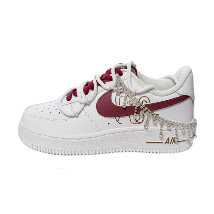 Nike Nike Air Force 1 Abrasion Resistant Abrasion Resistant Low top Skateboard Shoes Women's Red White