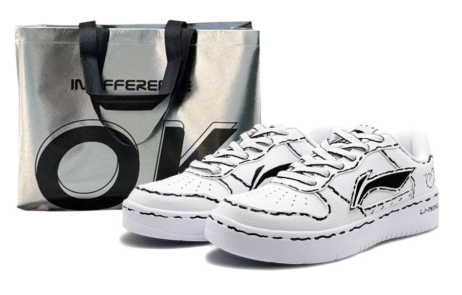 Li-Ning Li Ning Sports Life Collection Abrasion Resistant Slip Resistant Low top Skateboard Shoes Women's Black White