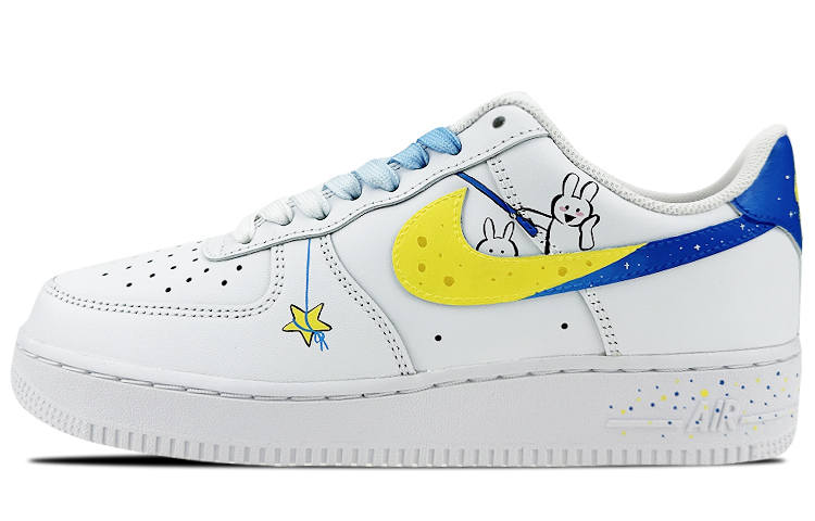 Nike Nike Air Force 1 Low 07 Air Force 1 Low top Skateboard Shoes Men's White Blue Yellow