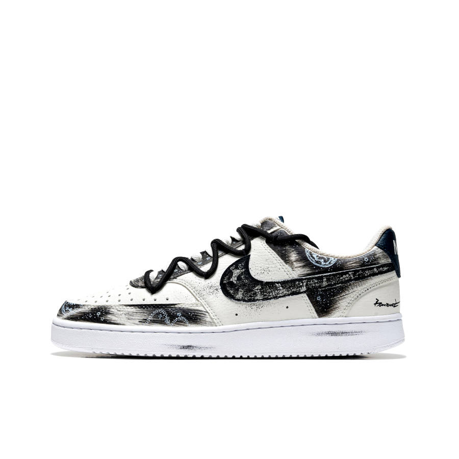 Nike Nike Court Vision 1 Low top Skateboard Shoes Men's Black White