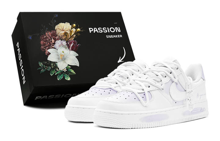 Nike Nike Air Force 1 Slip Resistant And Breathable Low top Skateboard Shoes Men's Purple White
