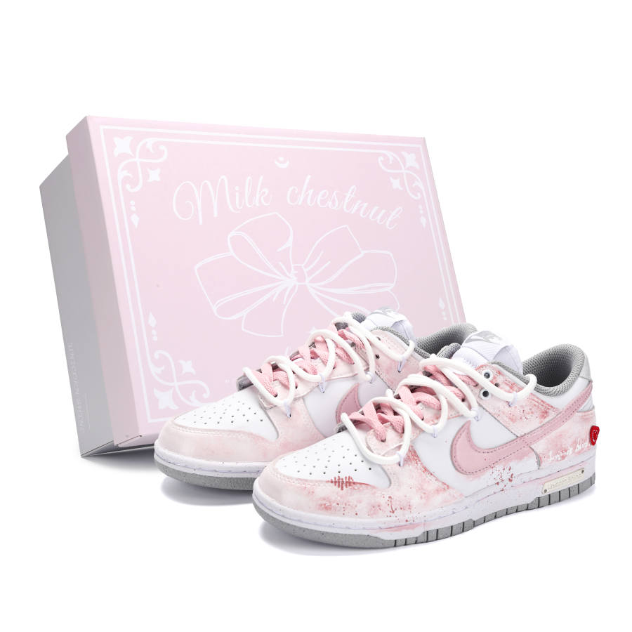 Nike Nike Dunk Heartbeat Heart Rate Abrasion Resistant Low top Skateboard Shoes Women's Pink