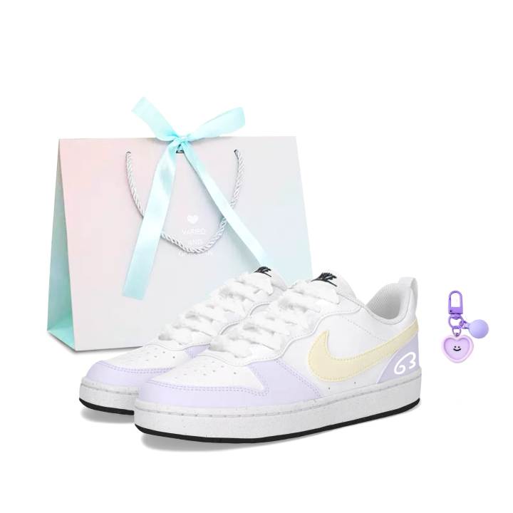 Nike Nike Court Borough Grape Lime Lightweight Abrasion Resistant Lightweight Abrasion Resistant Low top Skateboard Shoes