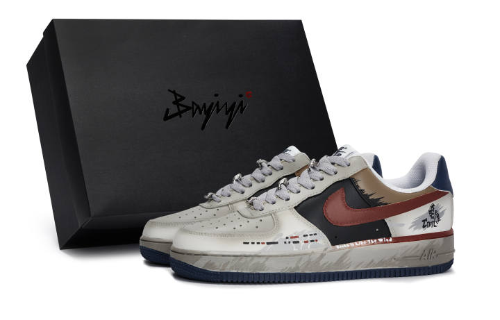 Nike Nike Air Force 1 Slip Resistant Slip Resistant Low top Skateboard Shoes Men's Gray Black Red