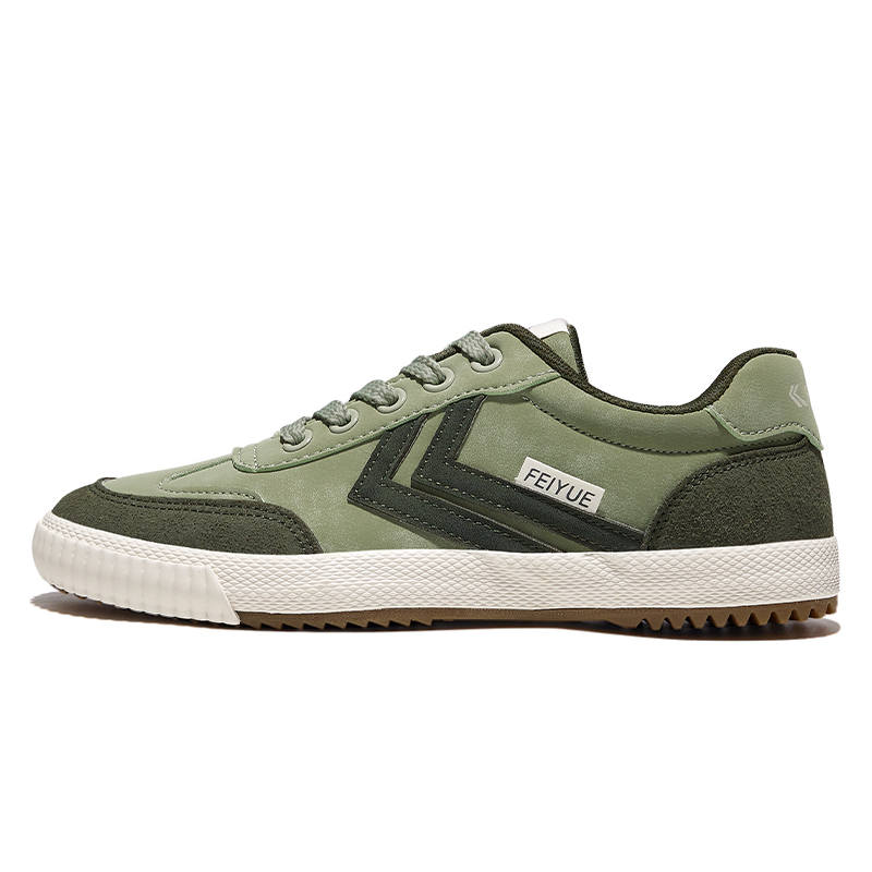 FEIYUE Slip-Resistant Abrasion-Resistant Low-top Skateboard Shoes Unisex Army Green