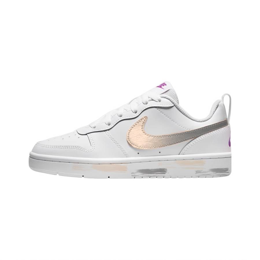Nike Nike Court Borough Low Twilight Slip Resistant Abrasion Resistant Low top Skateboard Shoes GS Flesh Gray
