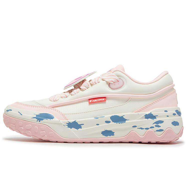 361° Slip Resistant Abrasion Resistant Low top Skateboard Shoes Women's White Pink