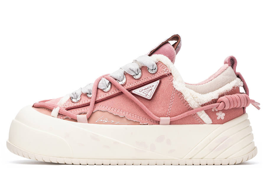 ON MAX ON MAX Skateboard Shoes Unisex Low Top Pink/White