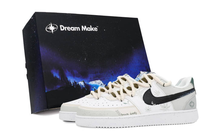 Nike Nike Court Vision 1 Slip Resistant Abrasion Resistant Low top Skateboard Shoes Men's White
