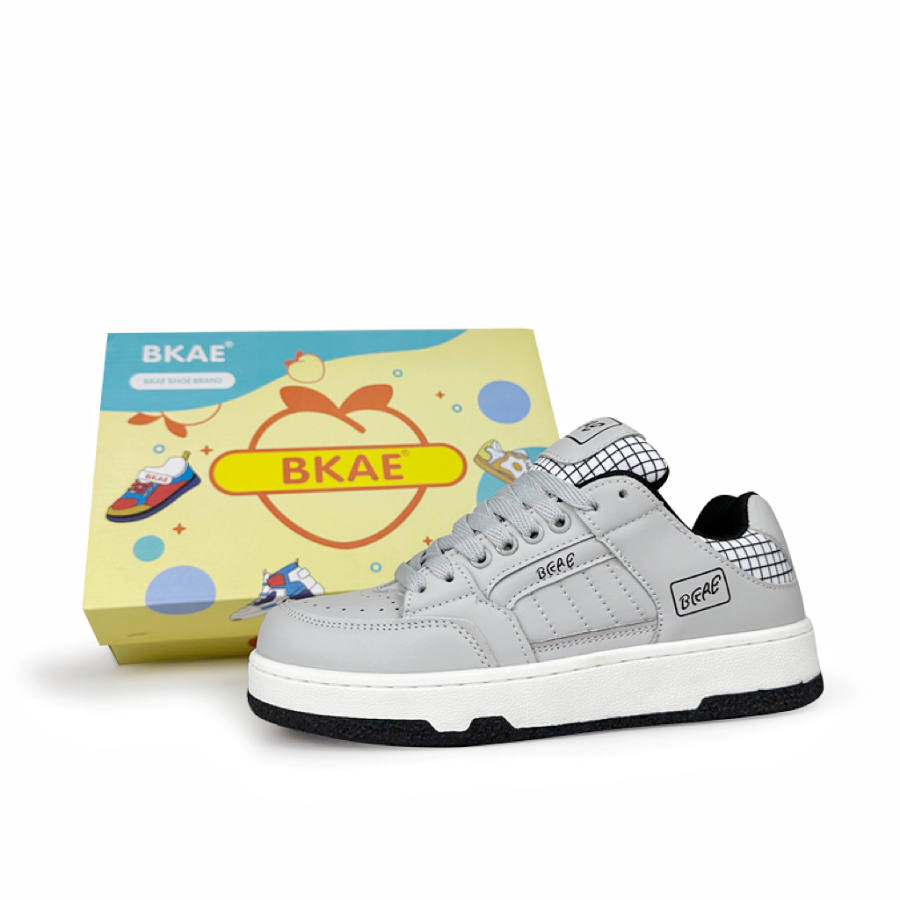 BKAE Synthetic Leather Slip Resistant, Waterproof, Lightweight Low top Skateboard Shoes Unisex Gray