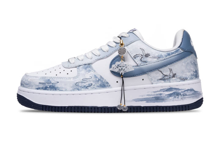 Nike Nike Air Force 1 Cloud Twin Knot Sea Slip Resistant Slip Resistant Low top Skateboard Shoes Men's Light Blue