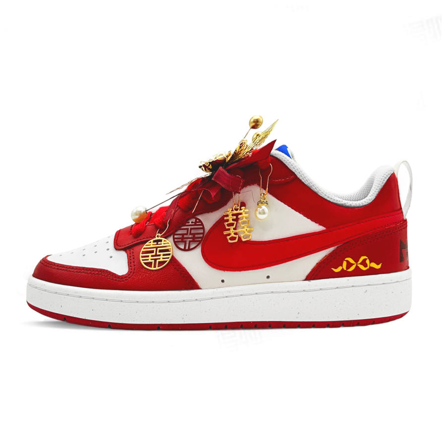 Nike Nike Court Borough Happy Union Abrasion Resistant, Lightweight, And Breathable Low top Skateboard Shoes Women's Red