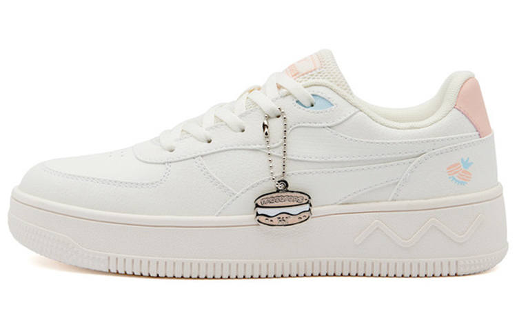 361° Fairy Mesh, Synthetic Leather Cushioning, Wear Resistant Low top Skateboard Shoes Women's Feather White