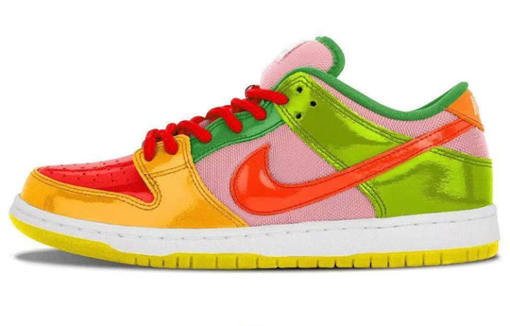 Nike Jarritos x Nike SB Dunk Low Slip Resistant Abrasion Resistant Low top Skateboard Shoes Men's Pink Yellow Green