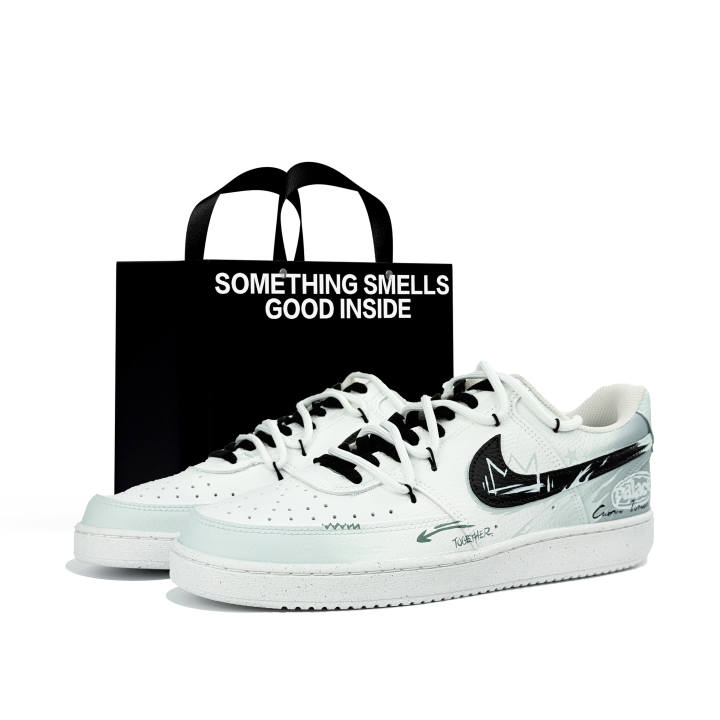 Nike Nike Court Vision Abrasion Resistant Breathable Low top Skateboard Shoes Men's Ocean Blue