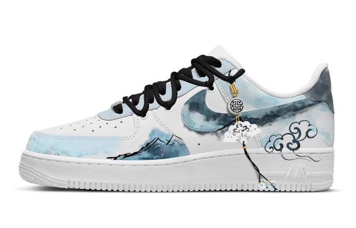 Nike Nike Air Force 1 Abrasion Resistant Low top Skateboard Shoes Men's Cyan