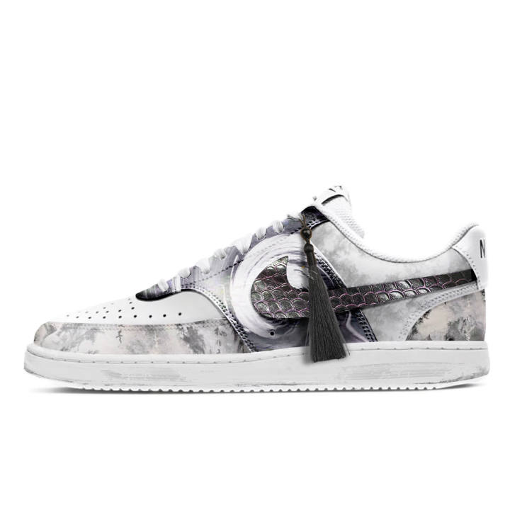 Nike Nike Court Vision 1 Slip Resistant Low top Skateboard Shoes Men's Gray White