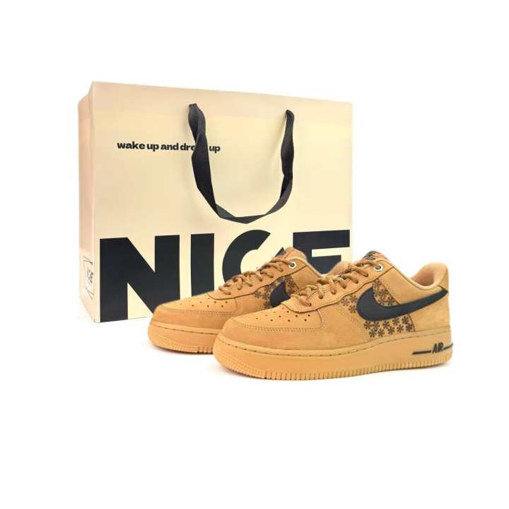 Nike Nike Air Force 1 Mayan Floral Abrasion Resistant Lightweight Wear resistant And Lightweight Low top Skateboard Shoes