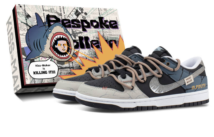 Nike Nike Dunk Abrasion Resistant Low top Skateboard Shoes Unisex Black Gray