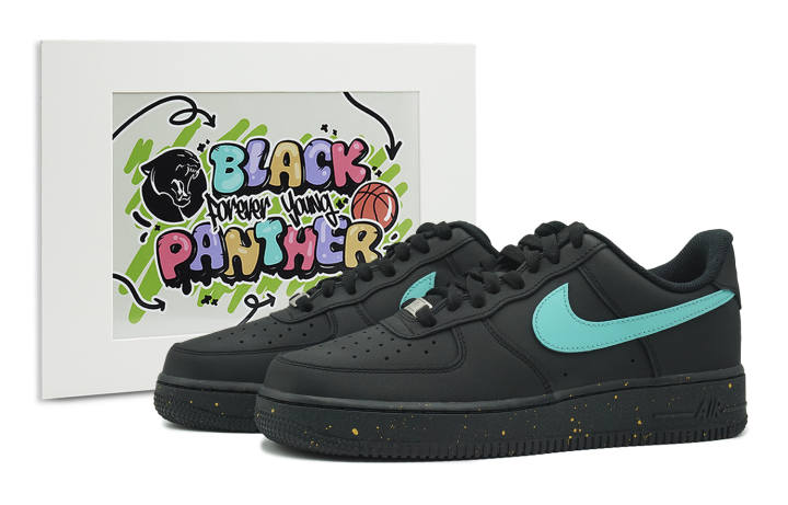 Nike Nike Air Force 1 Low top Skateboard Shoes Unisex Black Blue