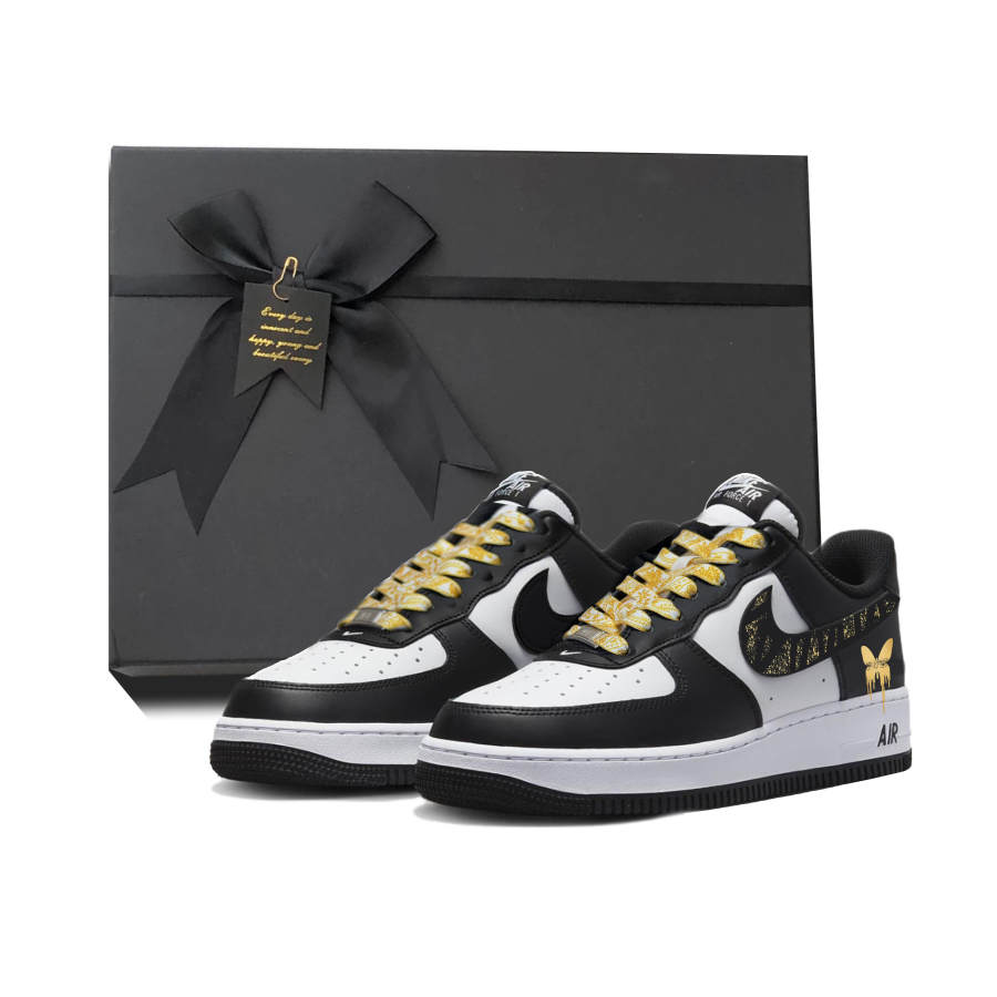 Nike Nike Air Force 1 'Panda Gilded Years Slip Resistant Abrasion Resistant Balance Low top Skateboard Shoes Unisex