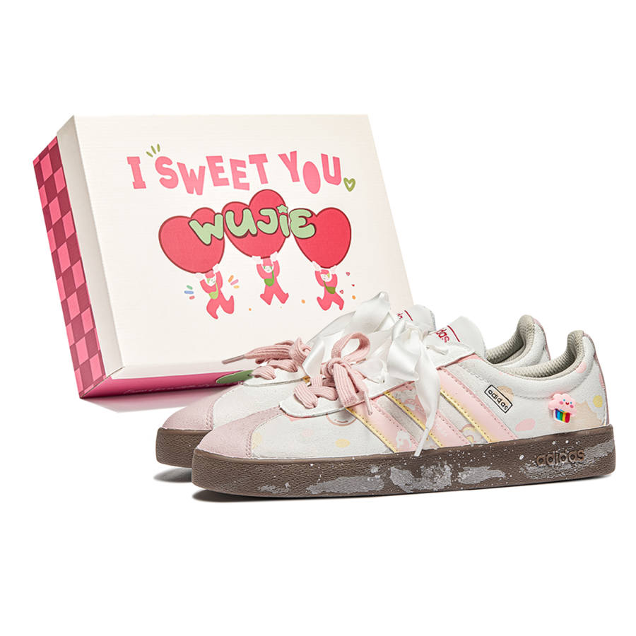 Adidas Neo VL Court 2.0 Lifestyle Wujie, Box, Cloud Slip Resistant Slip Resistant Low top Skateboard Shoes Unisex Pink