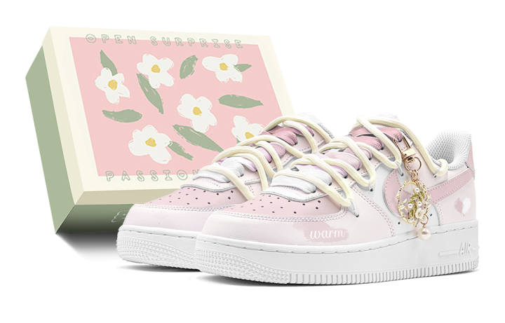 Nike Nike Air Force 1 Low Slip Resistant Low top Skateboard Shoes GS Pink White