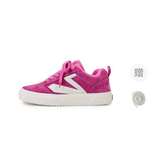 VHCK Suede Abrasion Resistant Lightweight Breathable Slip Resistant Low top Skateboard Shoes Unisex Dragon Fruit