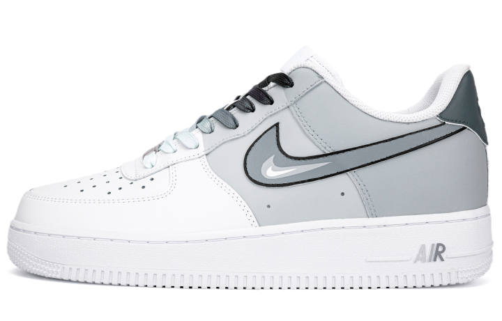 Nike Nike Air Force 1 Leather Slip Resistant, Abrasion Resistant, Lightweight Low top Skateboard Shoes Men's Gray White