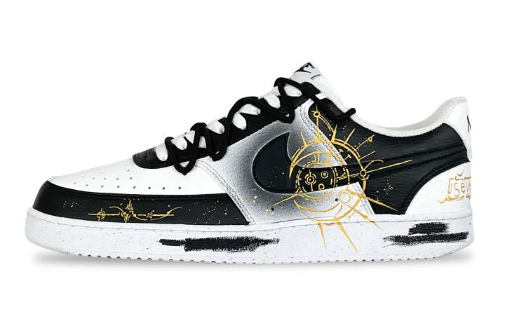 Nike Nike Court Vision Star Track Compass Abrasion Resistant Low top Skateboard Shoes Unisex Black