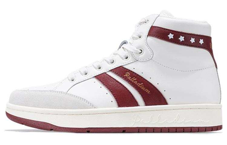 Palladium Pallaslam Skateboard Shoes Men's Mid Top White/Red