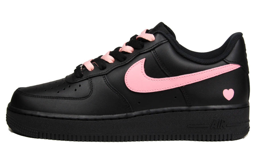 Nike Nike Air Force 1 Lightweight Low top Skateboard Shoes Women's Black Pink