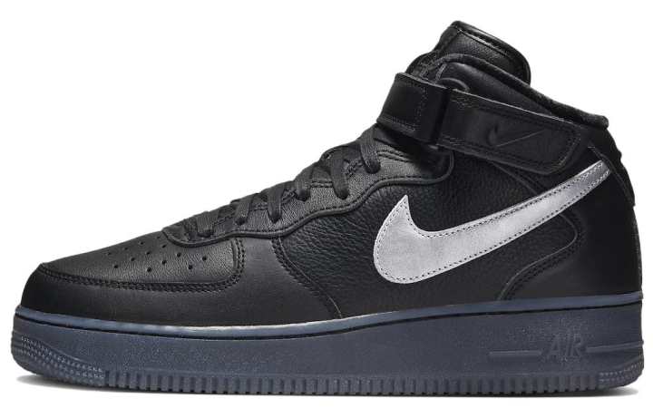 Nike Nike Air Force 1 Mid Premium 'Black Metallic Silver'