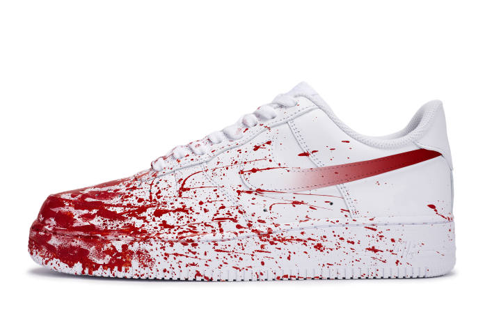 Nike Nike Air Force 1 Slip Resistant Abrasion Resistant Low top Skateboard Shoes Men's White Red