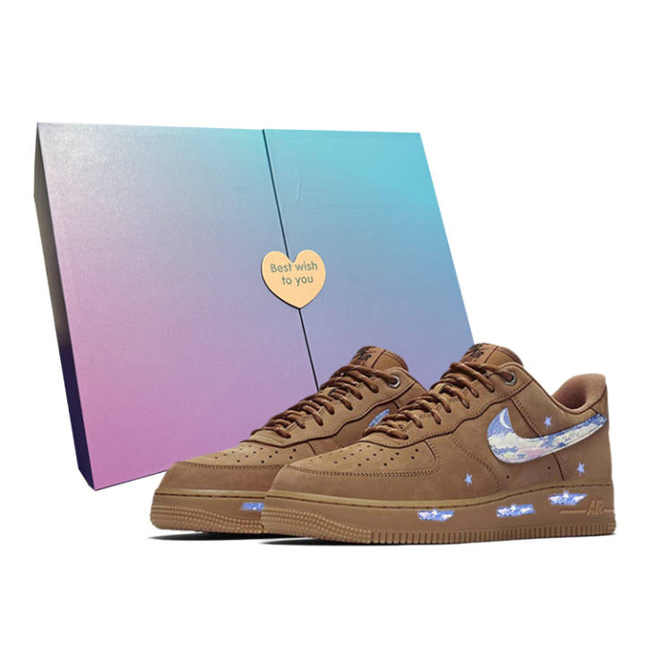 Nike Nike Air Force 1 Skateboard Shoes Unisex Low Top Brown/Blue