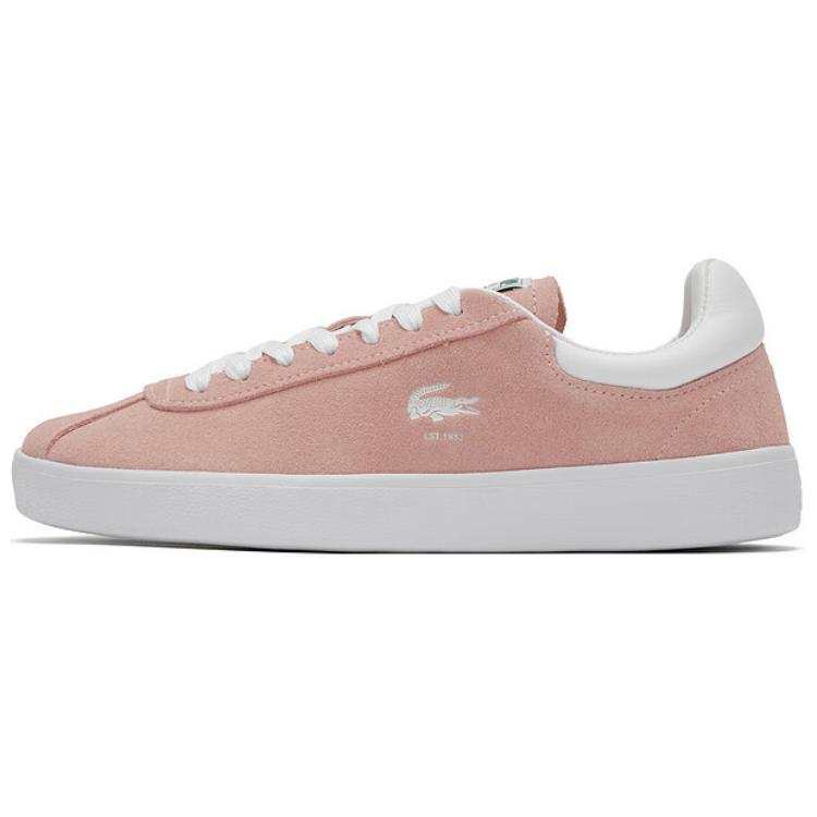 LACOSTE Cow Split Leather Low top Skateboard Shoes Women's Pink White