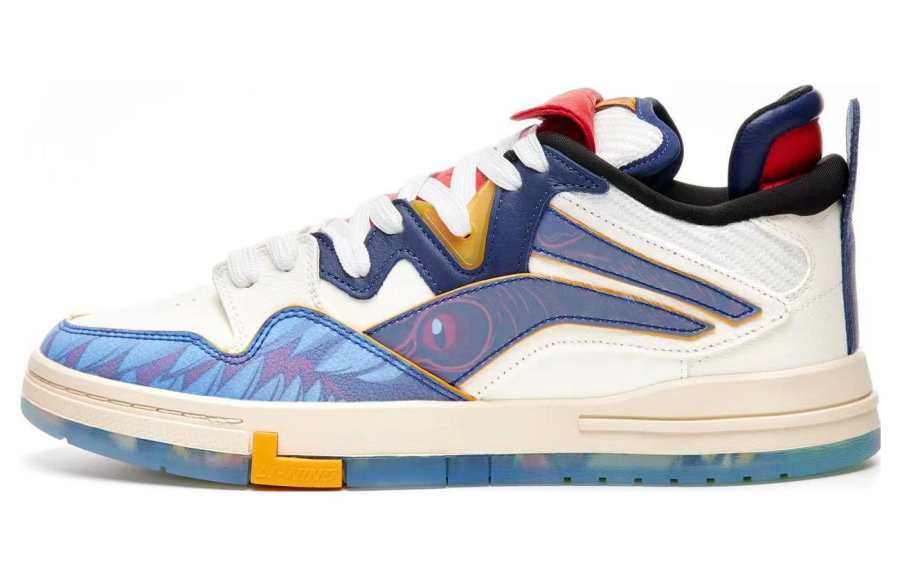 Li-Ning Li Ning Wave Pro Year Beast Slip Resistant Cushioning Abrasion Resistant Low top Skateboard Shoes Men's Blue White
