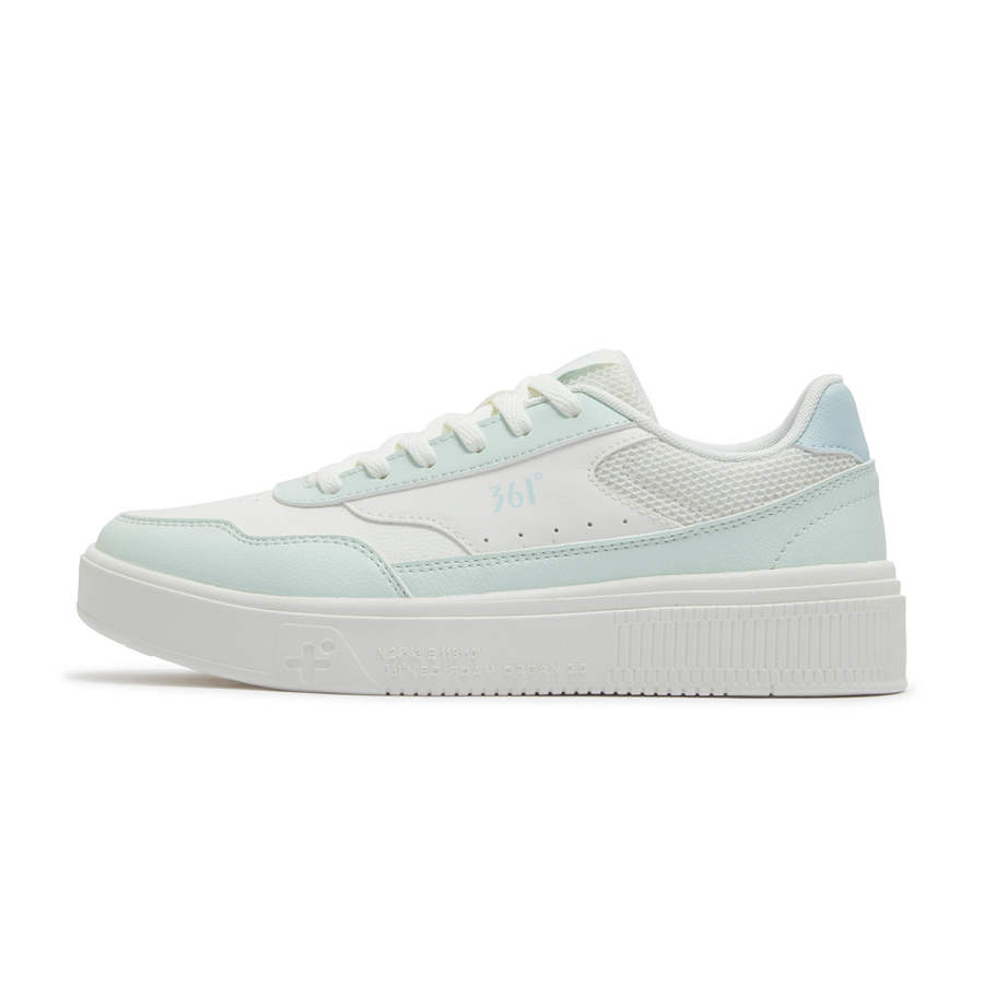 361° Abrasion Resistant Lightweight Wear resistant And Lightweight Low top Skateboard Shoes Women's White Teal Blue