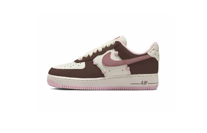 Nike Nike Air Force 1 Abrasion Resistant Low top Skateboard Shoes Women's Brown Pink