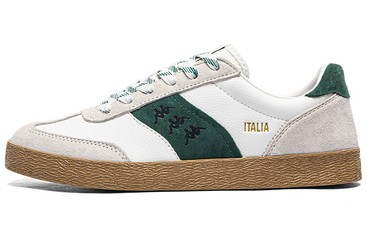 Kappa Slip Resistant Abrasion Resistant Low top Skateboard Shoes Unisex White Green