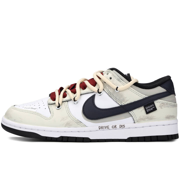 Nike Nike Dunk Slip Resistant Abrasion Resistant Low top Skateboard Shoes Unisex Beige Black