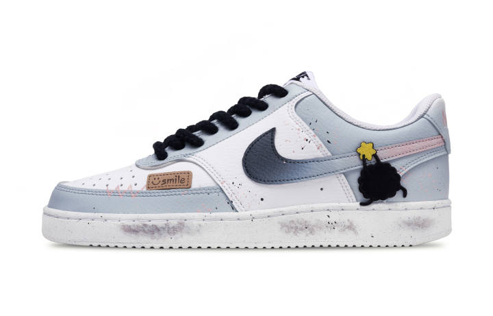 Nike Nike Court Vision 1 Abrasion Resistant Low top Skateboard Shoes Unisex Light Gray