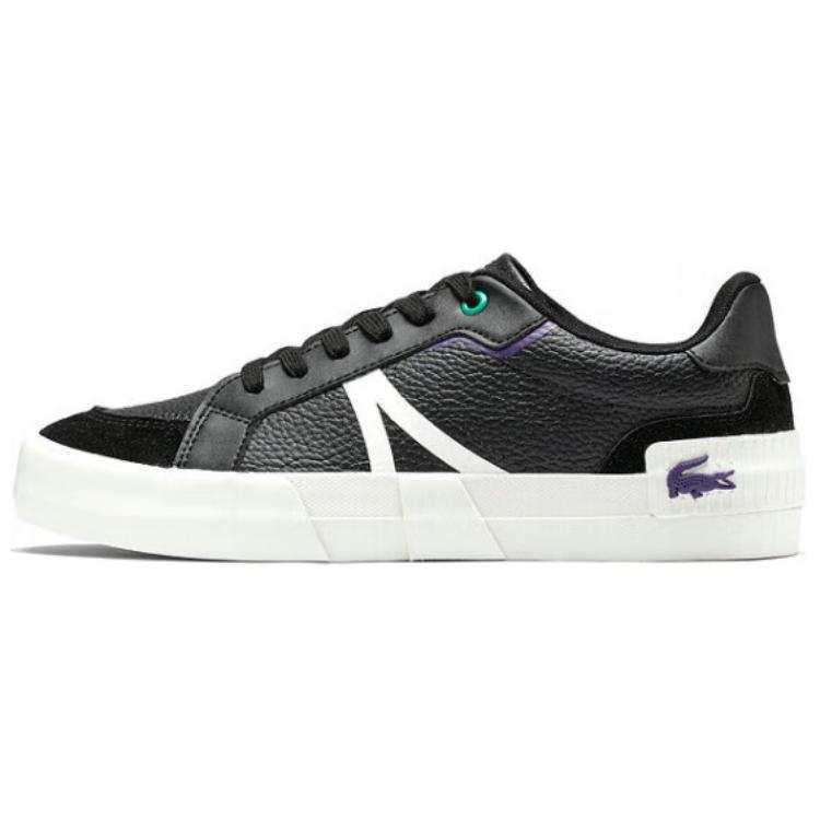 LACOSTE LACOSTE Cow Split Leather Low top Skateboard Shoes Men's Black