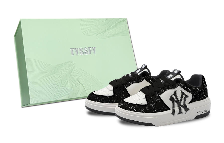 MLB Chunky Liner White Lamb Box Pu Cushioning Abrasion Resistant Slip Resistant Low top Skateboard Shoes Unisex